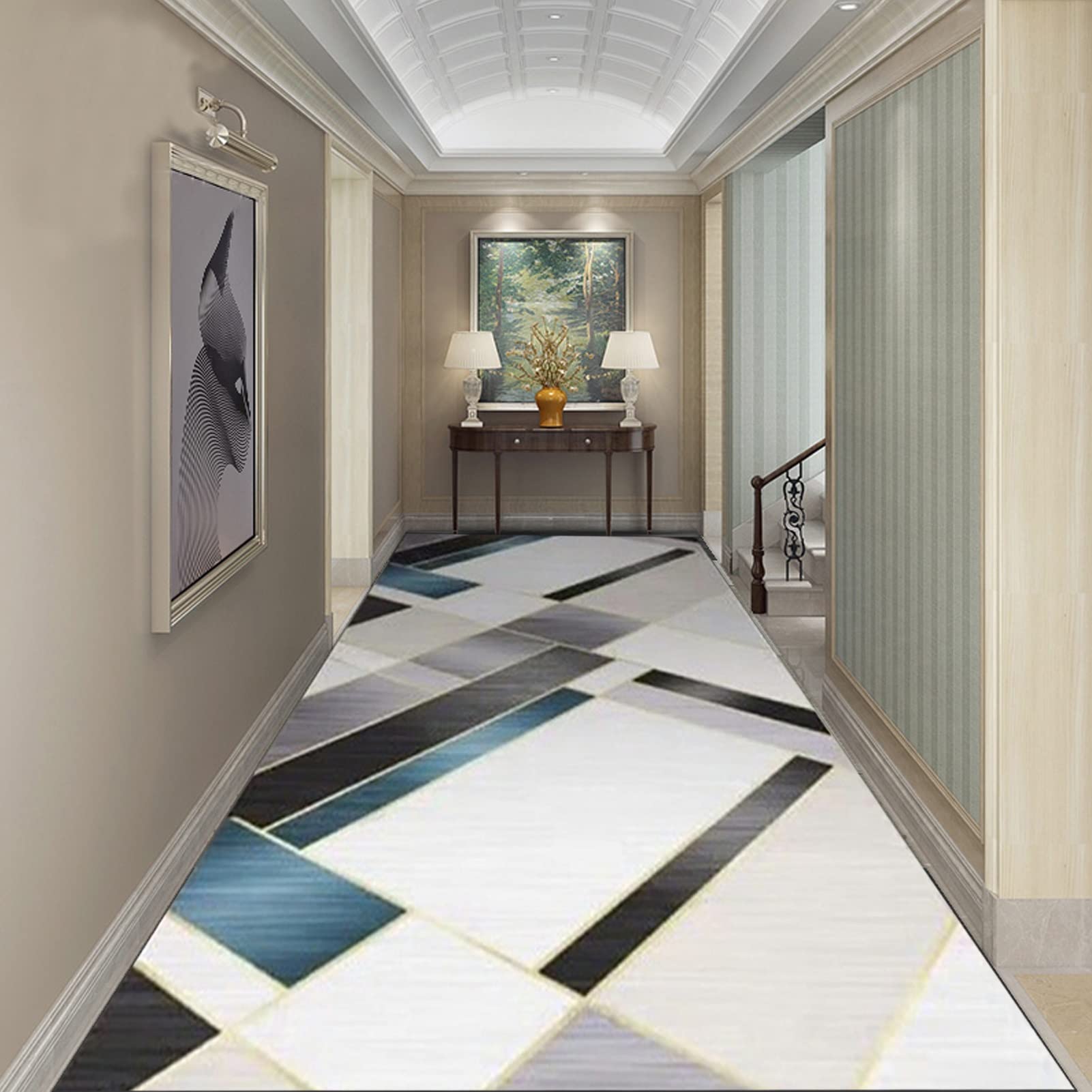 Longs tapis pour entrée et cuisine au design géométrique moderne