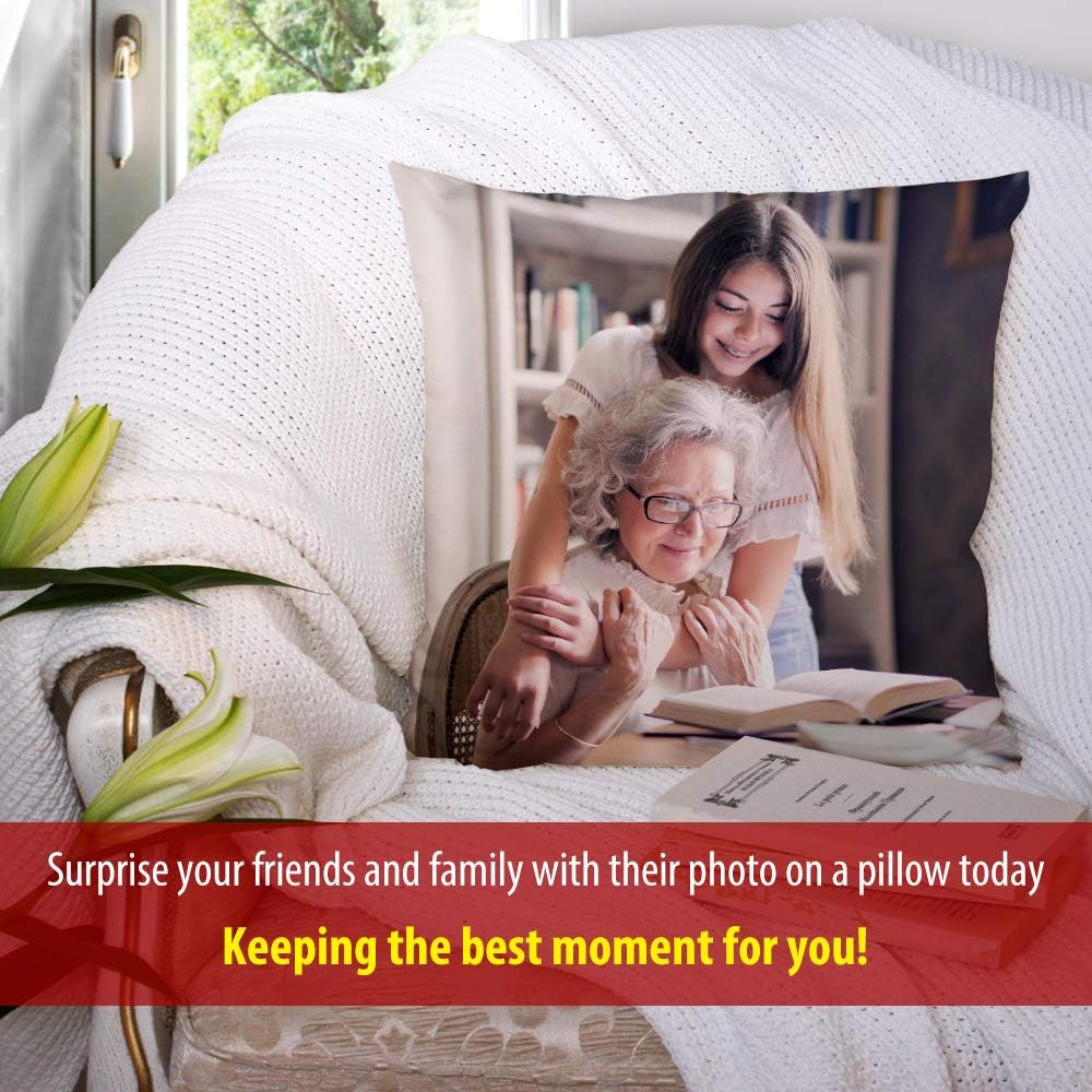 Custom Photo,Text Pillow Cases,Personalized Decorative Throw Pillow Cover Gifts,Throw Pillowcases Home Decor, Decorative Cushion Cover for Couch(20" X 30"Queen)