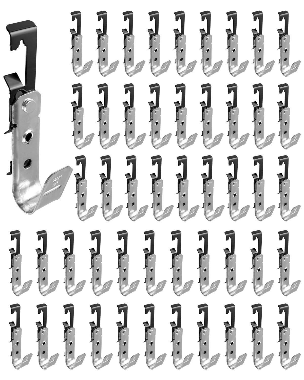 QNHEAY 50 PCS J Hooks Cable Support with Bat Wing, 3/4 inch Cable Hooks for Hanging Attaching Ceiling Wire Threaded RodApplicable to Cat 5e Cat 6 Cat