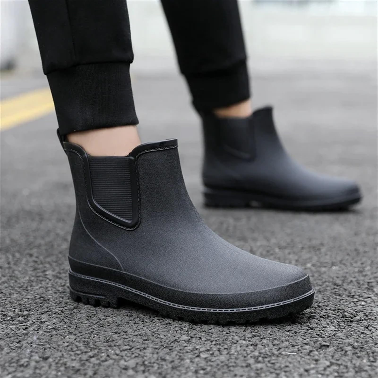 Scarpe Da Pioggia Uomo Stivali da pioggia corti uomo, scarpe in gomma impermeabili, stivali comodi, lavoro maschili
