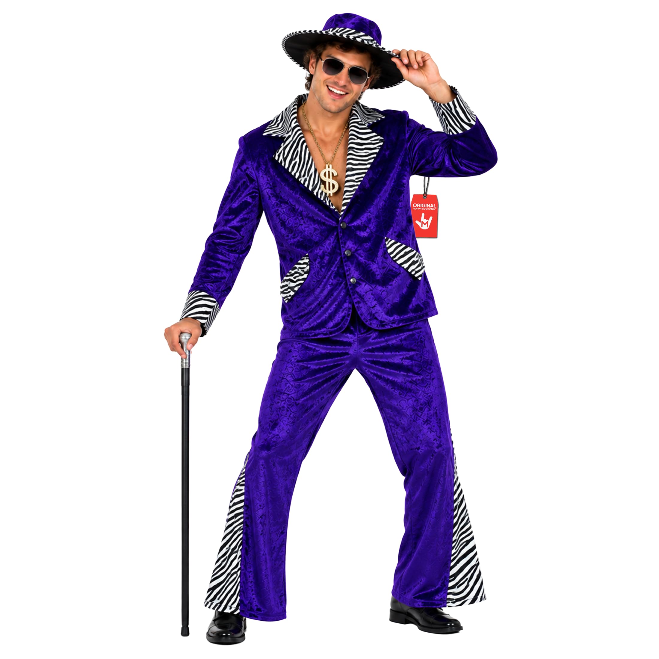 Morph Deguisement Disco Homme, Costume Annees 80 Halloween Homme