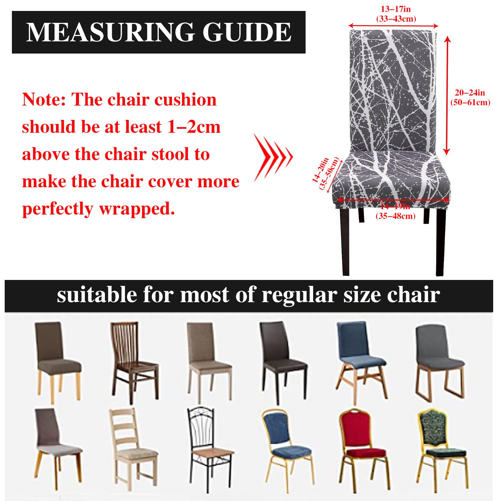 Jaotto Coprisedia Elasticizzati con Schienale 4 Pezzi, Fodere Coprisedie Universale per Sala da Pranzo Cucina, Moderno Coprisedia Lavabile Estraibile, Coperture per Sedie(Linea Grigia,4 Pezzi)