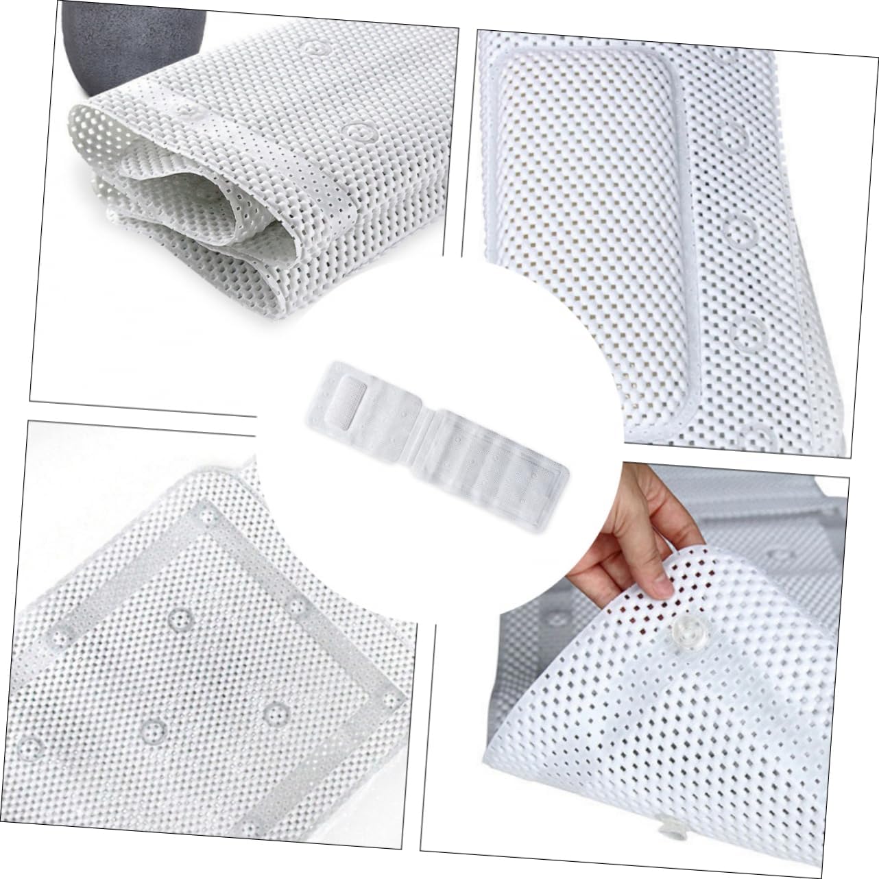 SOLUSTRE 1Pc White Non Slip Bathtub Pad PVC Hollow Design Bath Mat for Home Use Comfortable Safety Mat for Any Bathtub Shower for Frequent Daily Use