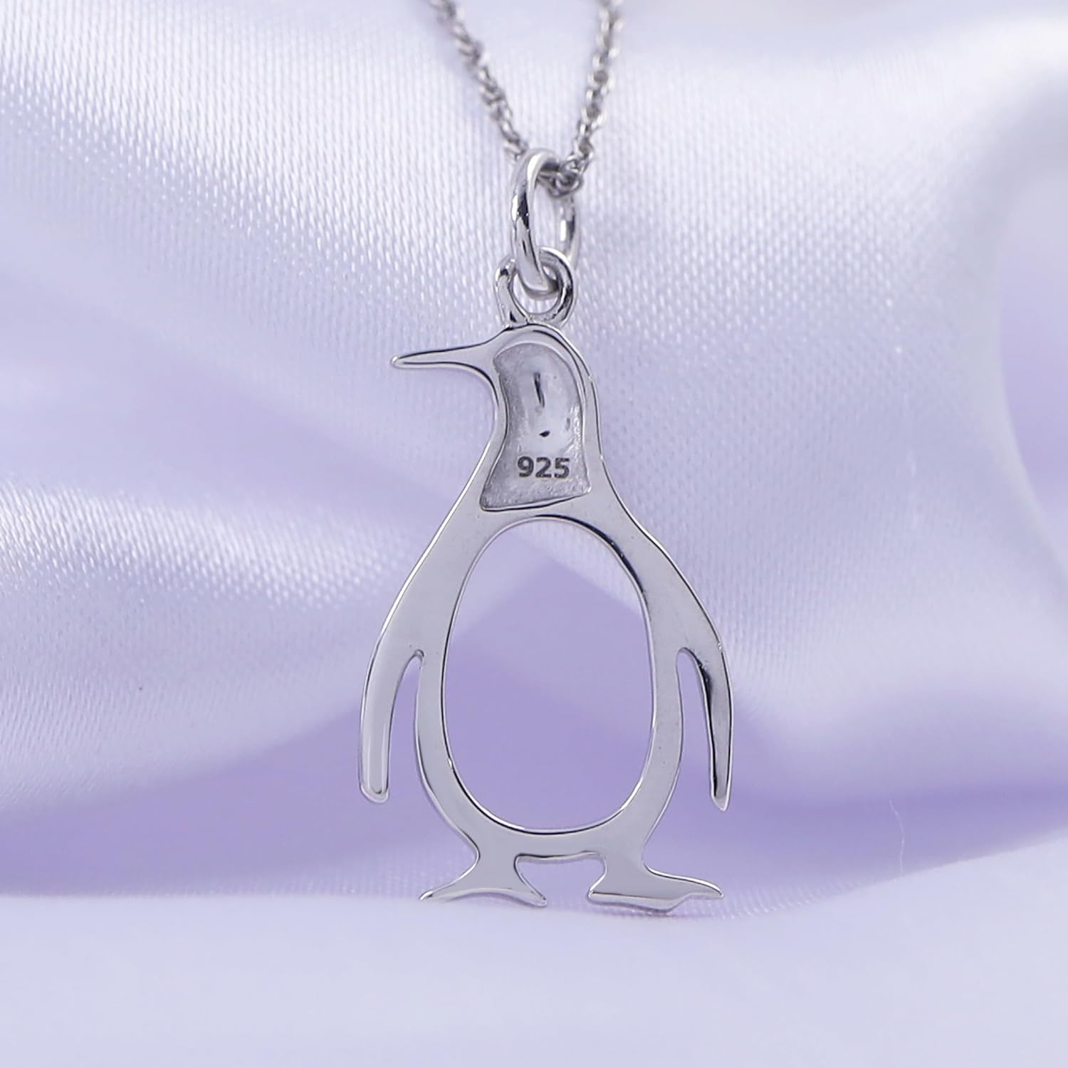 Penguin Pendant Necklace for Women, 14K Gold Over 925 Sterling Silver, Cute Animal Charm Jewelry with 18" Chain, Unique Gift for Her - Image 3