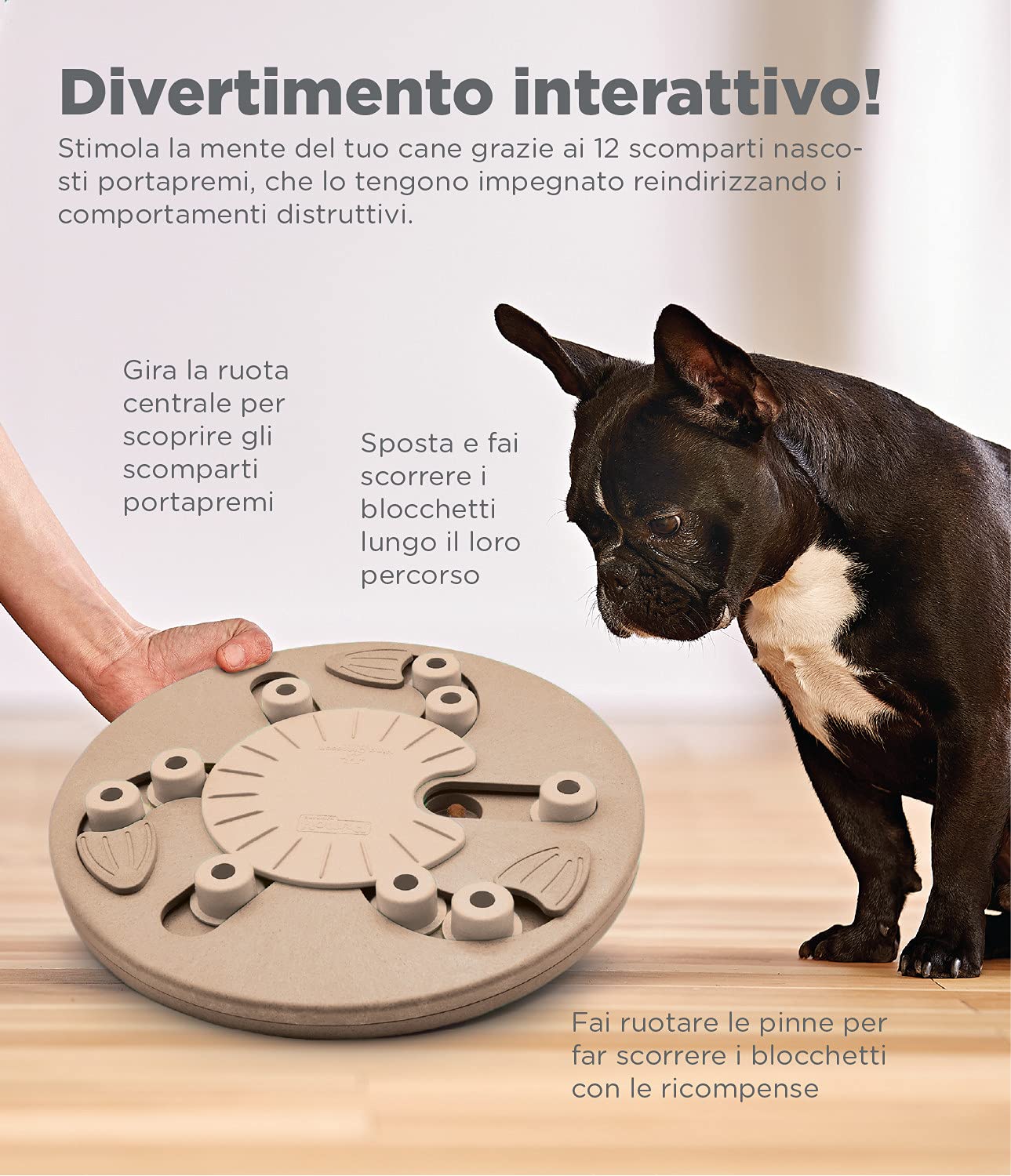 Nina Ottosson di Outward Hound Dog Worker - gioco rompicapo interattivo per cani - erogatore di ricompense - marrone chiaro
