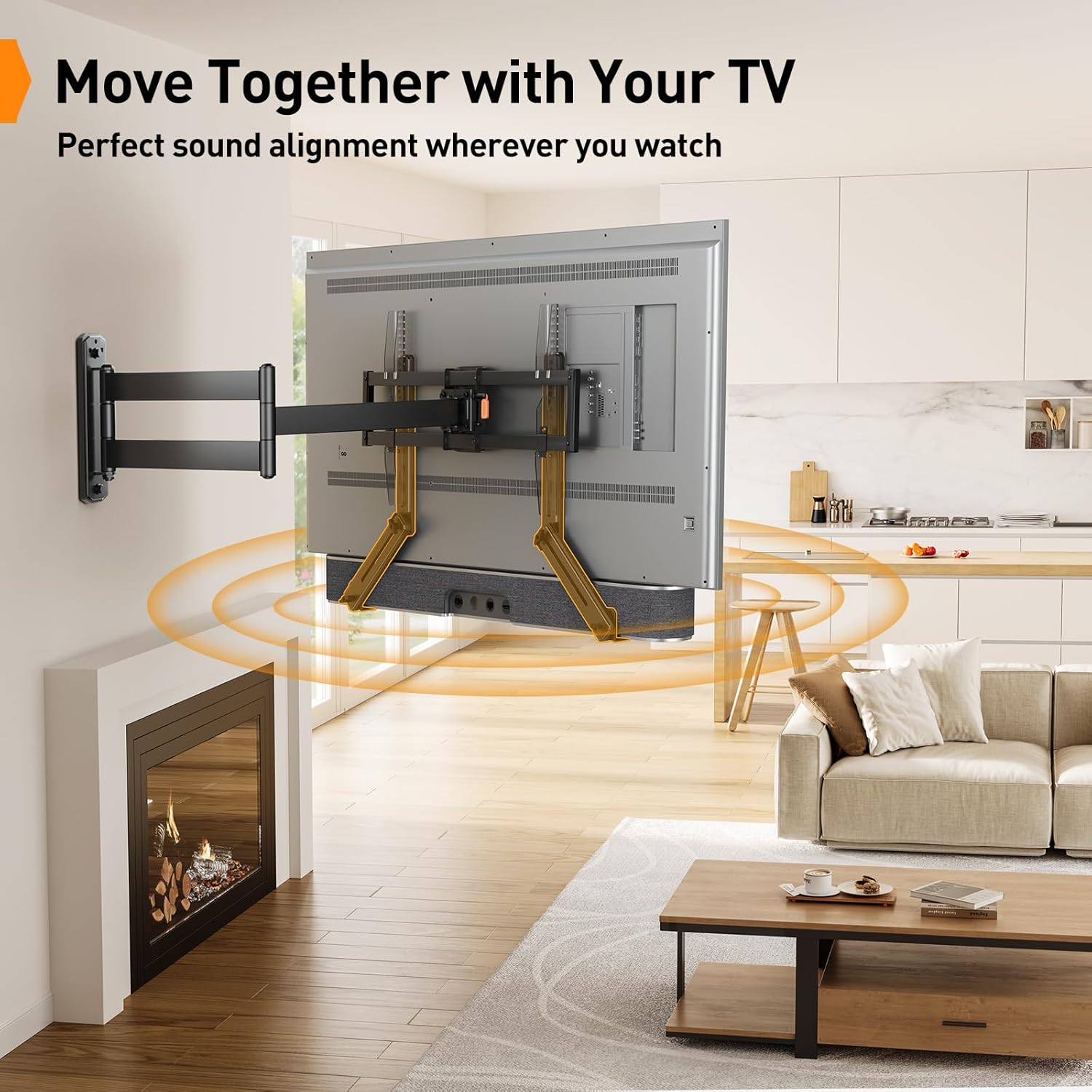 Perlegear Soundbar Mount with Adjustable Height, Sound bar Mount up to 15 lbs, Soundbar Mount Under or Above TV, Soundbar tv Mount Bracket with Detachable Long Extension Plates PGSM04B