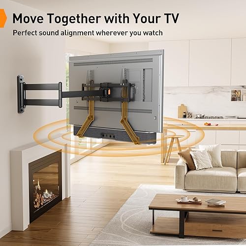 Miniatura 7 de Soporte para barra de sonido Perlegear con altura ajustable, montaje de barra de sonido hasta 15 lbs, soporte de barra de sonido debajo o encima del