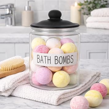 1,8 L Cam Deterjanl k Kavanoz   Amber Renk, Kapakl   BATH BOMBS  Saklama Kab ,  ama r Deterjan Kaps l  ve Pod D zenleyici