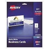 Avery 8371 Business Cards, Inkjet, 2-Inch x3-1/2-Inch, 250/PK, White – view 1