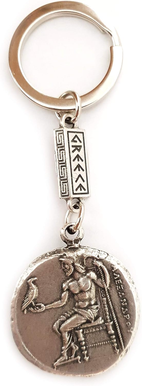 IconsGr キーリング 古代コインシールド アレキサンダー大王キーチェーン 2, シルバー, 3.93x1.38 in Yahoo!