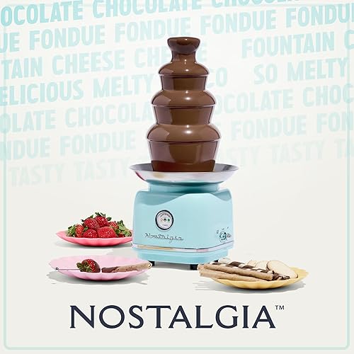 Miniatura 5 de Nostalgia Máquina eléctrica de fuente de fondue de chocolate de 4 niveles para fiestas, derrite queso, queso, dulces y licor, sumerge fresas