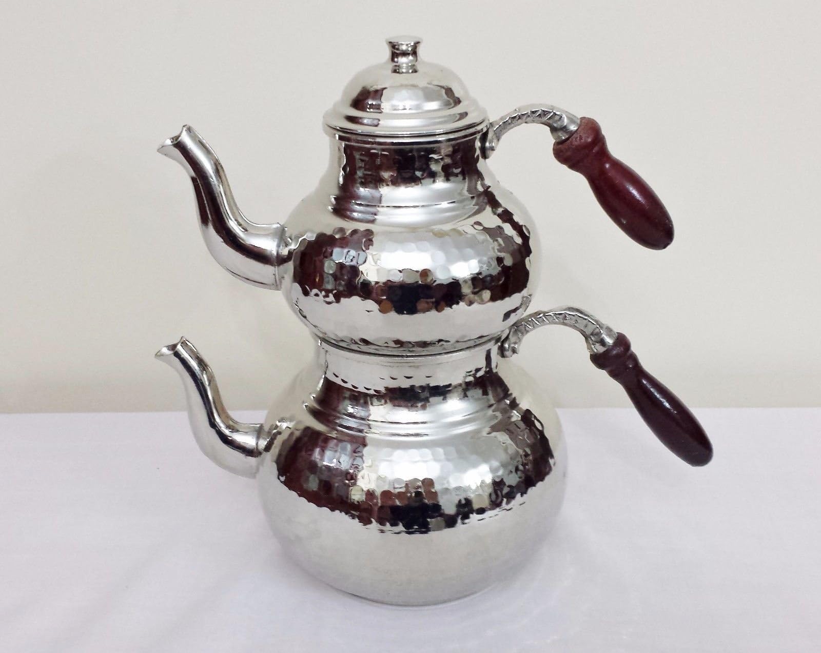 Handmade Turkish Copper Handhammered Ottoman Antique Teapot Kettle Tea Samovar