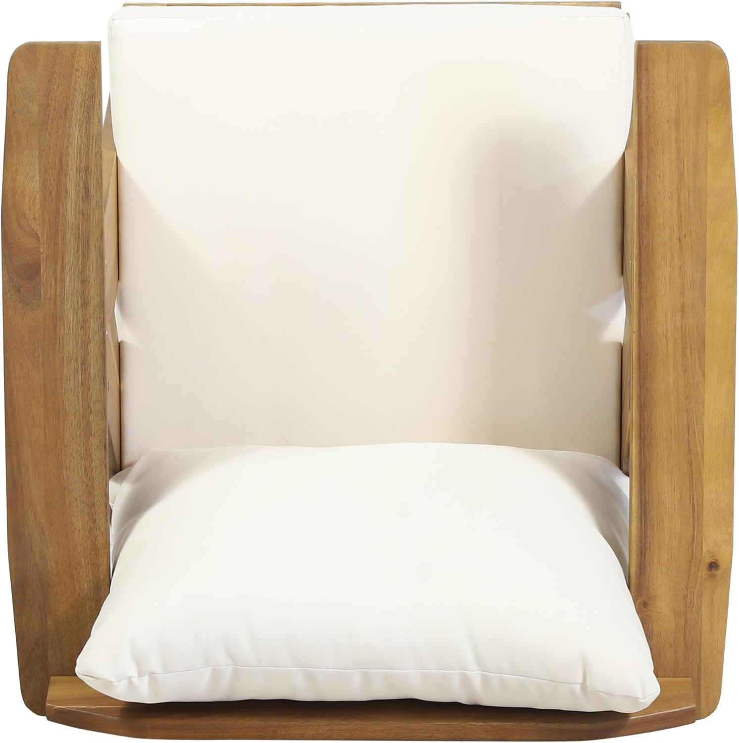 Merax 2 Pcs Outdoor Acacia Wood Club Chairs Patio Conversation Set with Cushions,Teak Finish