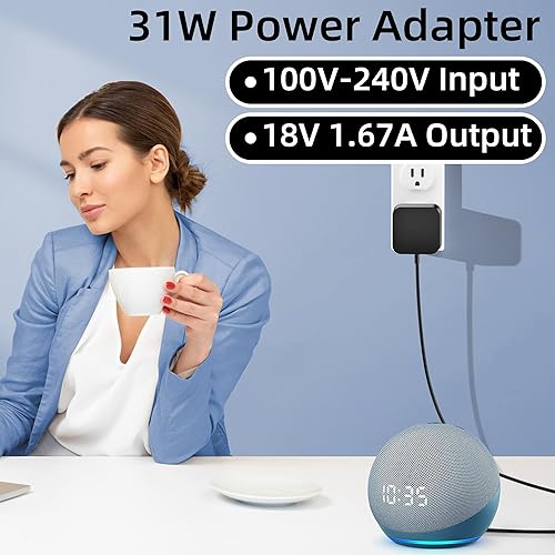 Miniatura 4 de Adaptador de corriente de 30 W para Tienda Echo (4. generación) Echo (3 generación) Echo Show 10 (3 generación) Echo Show (2. generación) Echo Show