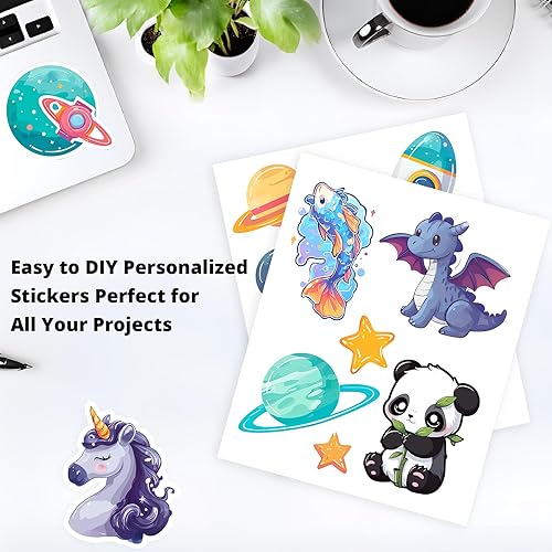 Miniatura 3 de HABGP Papel de impresora adhesiva, papel adhesivo mate imprimible para impresora de inyección de tinta láser, etiqueta de vinilo grande de hoja