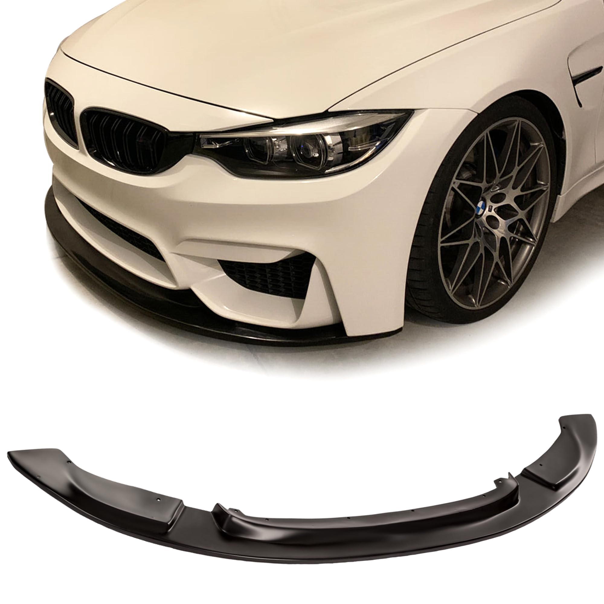 Compatible with/Replacement for Front Bumper Lip, GT Style PU Front Lip Splitter Black, Fits 2015 2016 2017 2018 2019 BMW F80 M3 Sedan, F82 M4 Coupe