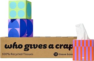 Who Gives A Crap Facial Tissues - Pack of 12 Forest Friendly Tissues, Ultra Soft Tissues Free of Inks, Dyes, or Scents Price In India