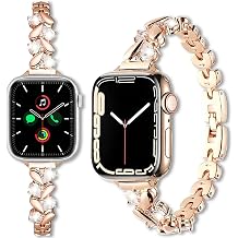 GAXIDY Bling Diamond Bands Compatible with Apple Watch Series 10/9/8/7/6/5/4/3/2/1/SE,Jewelry Sparkle Dressy Metal Bands for iWatch 38mm/40mm/41mm/42mm/44mm/45mm/46mm/49mm