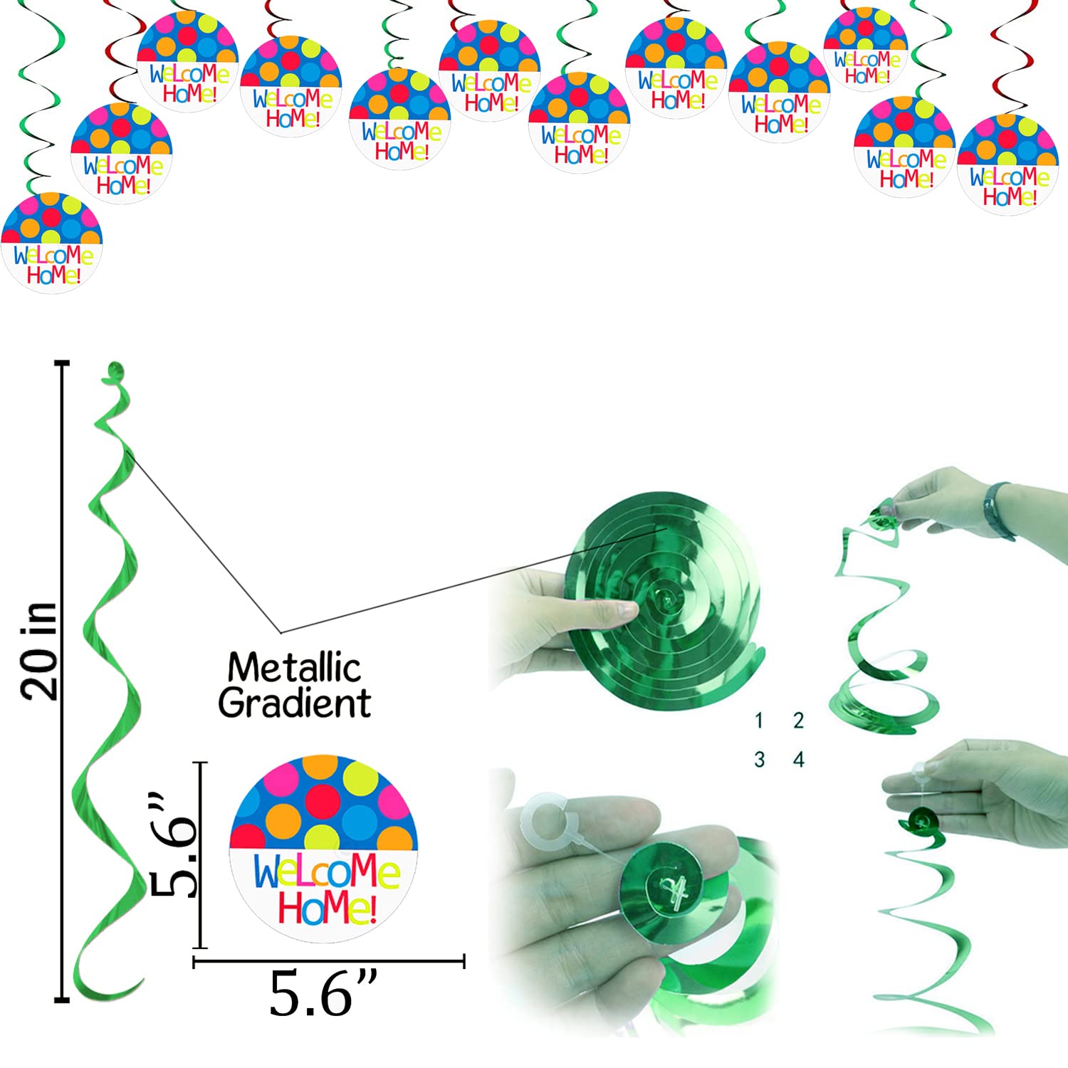 Party Propz Welcome Home Baby - 6Pcs Swirls | Welcome Home Baby Party Decoration | Welcome Home Baby Party Props | Welcome Home Baby Decoration Props (Cardstock) | Welcome Home Baby Party Supplies 7