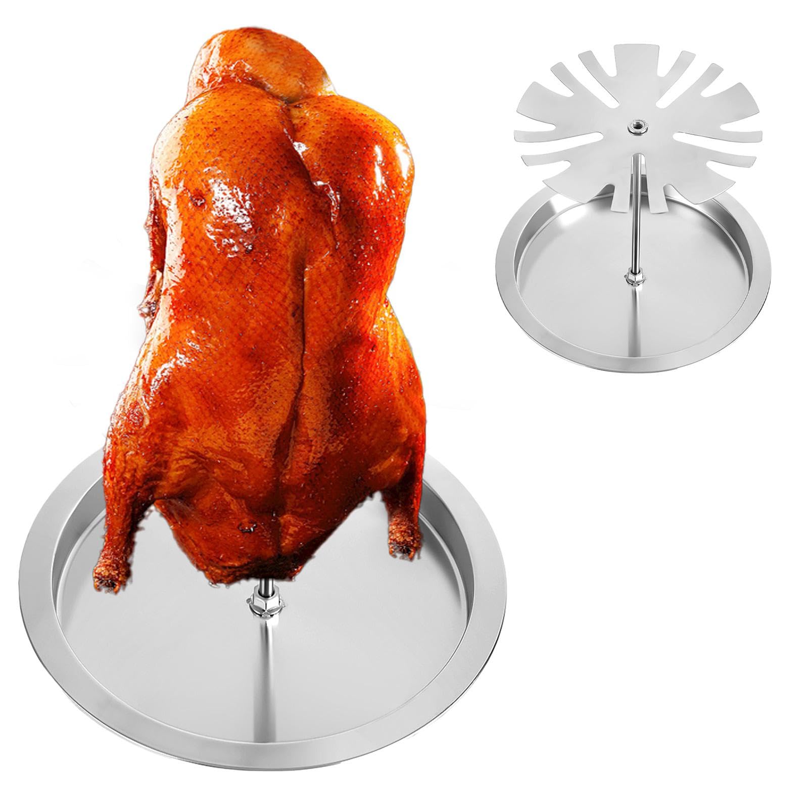 Estante para parrilla de alas de pollo 2 en 1 con bandeja para barbacoa