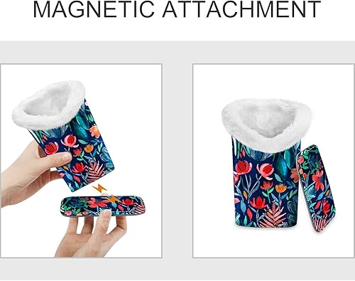 Miniatura 40 de Fintie Soporte para anteojos forrado de felpa con base magnética, estuche de cuero vegano prémium para lentes