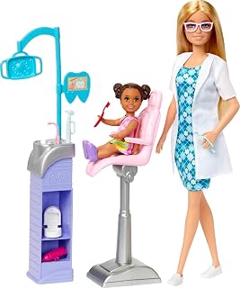 Boneca Barbie Profissões Conjunto Médica Dentista Loira Móveis e Acessórios Odontológicos HKT69 Mattel