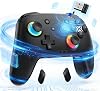 Controlador para Switch, Controlador inalámbrico Bluetooth para Nintendo Switch 2/Switch/Lite/OLED, controles de juego compatibles con iPhone/Mac/iPad/iOS/Android/Phone/PC/Steam y TV con motores rotativos, joysticks RGB Hall Effect, botones traseros macro, modos turbo, 6 ejes, movimiento y activación (negro claro) 18 jul 2026 1