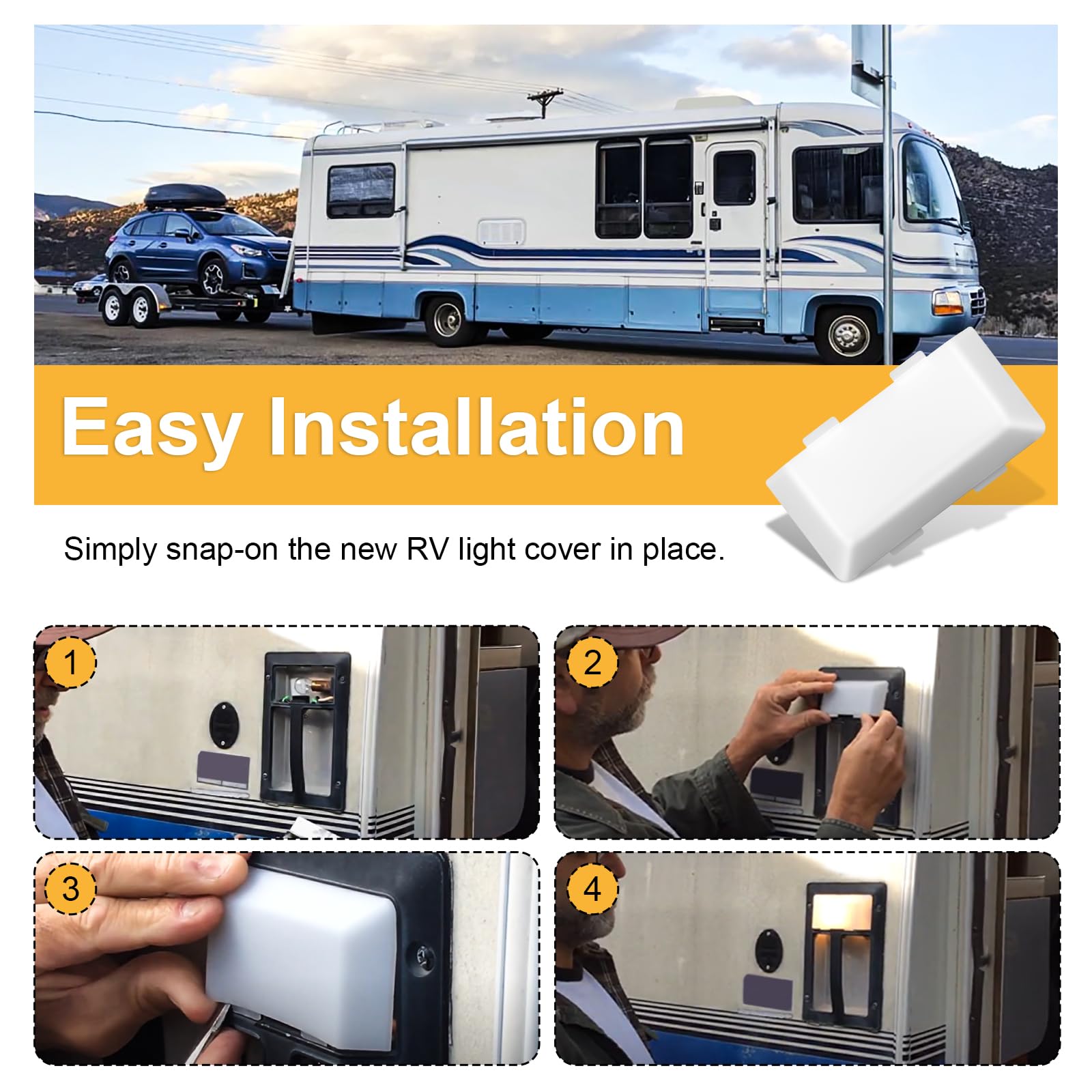 Vintage Camper Lights RV Porch Light Lens Cover Replacement For Bargman Vintage Campers &ndash; Clear, Durable &amp; Easy Fit Rv Interior Light Covers