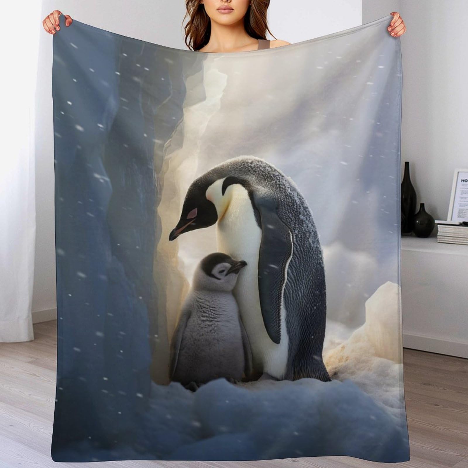 Couverture pingouin 3D pour dire adieu aux frissons sur votre canapé