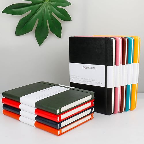 Miniatura 7 de foroxin Cuaderno cuadriculado de viñetas, cubierta de cuero verde oscuro, 8.3 x 5.7 pulgadas, 160 páginas, papel de 3.53 ozm, tapa dura con bolsillo