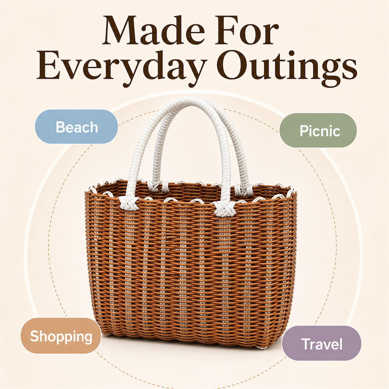 Panier de plage en paille