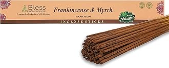 Bless-Frankincense-and-Myrrh 100%-Natural-Handmade-Hand-Dipped-Incense-Sticks Organic-Chemicals-Free For-Purification-Relaxation-Positivity-Yoga-Meditation The-Best-Woods-Scent (25 Sticks (40GM))