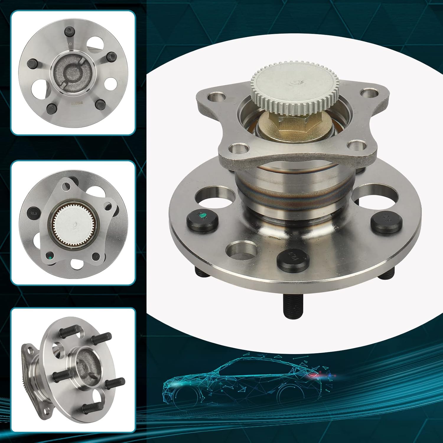 IRONTEK Rear Wheel Hub and Bearing Assembly 512310 Compatible for Lexus 92-01 ES300/99-03 RX300, for Toyota 92-01 Camry/97-01 Camry CE/95-04 Avalon, W/ABS 5 Lugs Wheel Hub Assembly 2 PCS