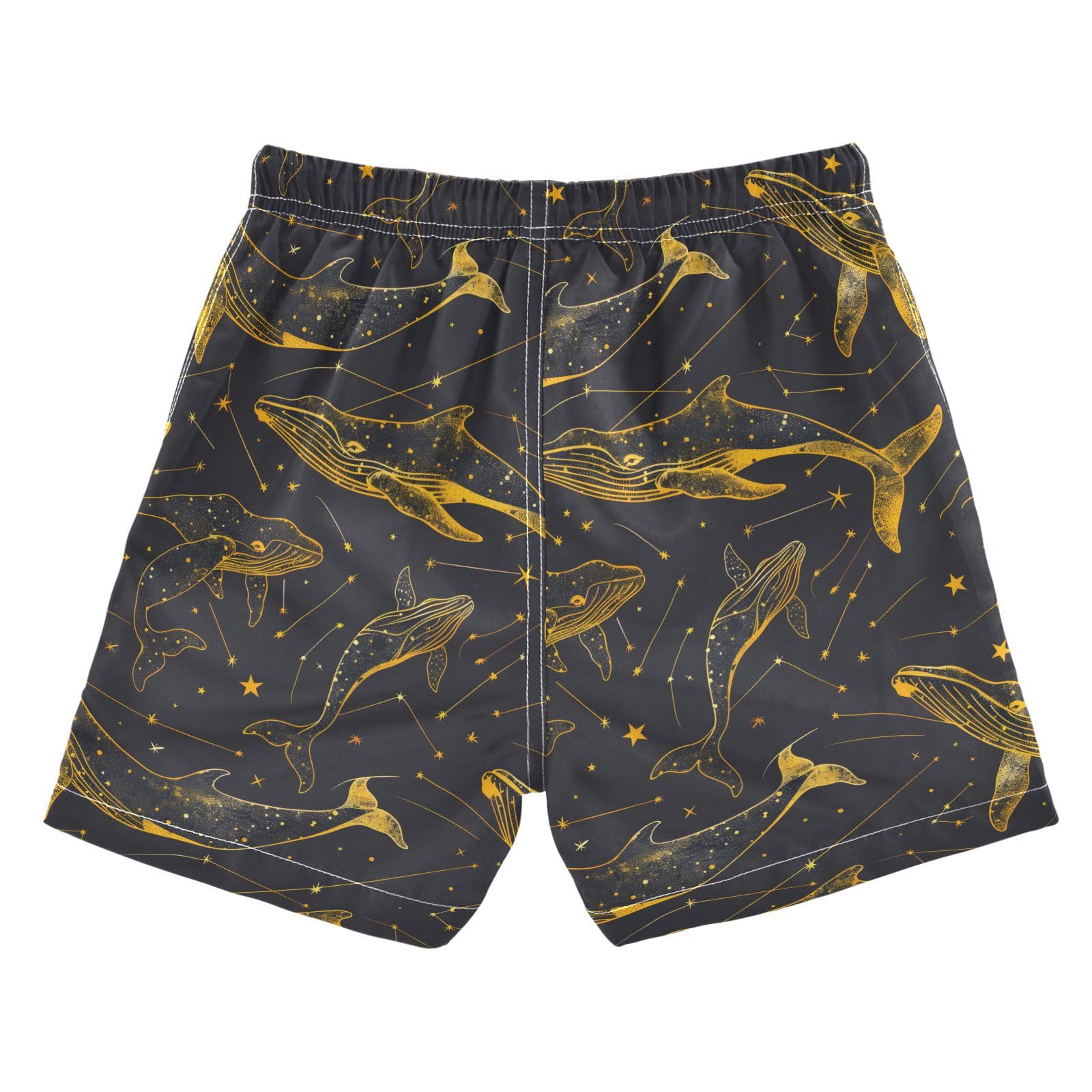 ALAZA Line Whale Star Boys Quick Dry Beach Board Shorts Kids Swim Trunks Bathing Suit Swimsuit 4T