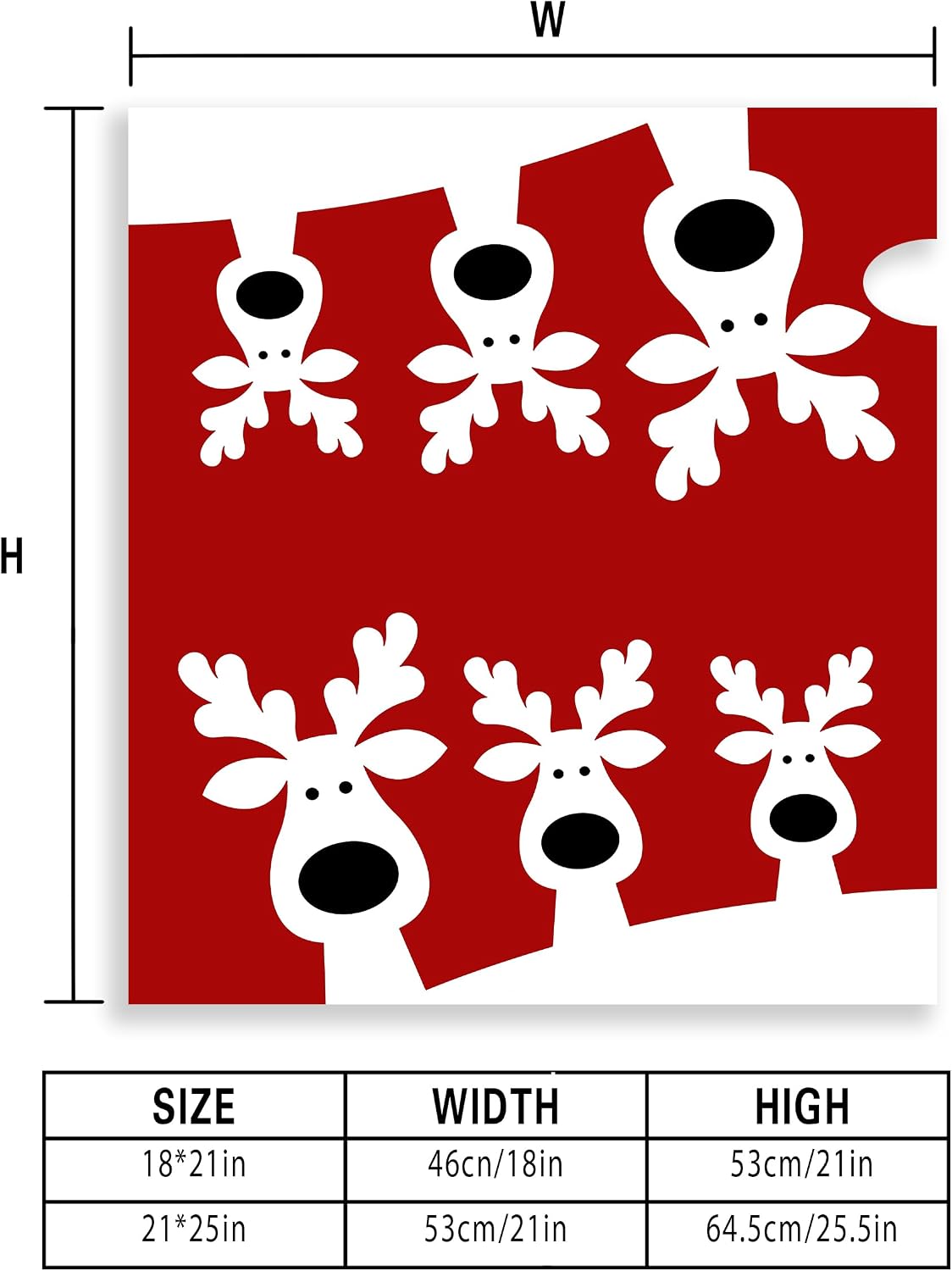 Merry Christmas Elk Mailbox Cover 21x18 Inch, Red Christmas Reindeer Post Letter Box Covers, New Year Holiday Xmas Magnetic Waterproof Mail Wraps for Outdoor Yard Garden Standard Mailbox Decor