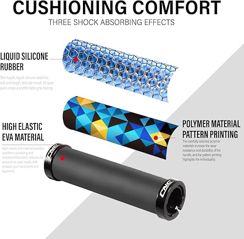 Miniatura 4 de CNC Empuñaduras de manillar de bicicleta, diseño de empuñaduras de silicona MTB, empuñaduras de gel para bicicleta de montañaBMXbicicleta..