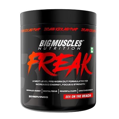 Bigmuscles Nutrition Freak Pre-Workout [30 Servings, Sex on the Beach] | Increased Energy, Strength, Mental Focus & Powe