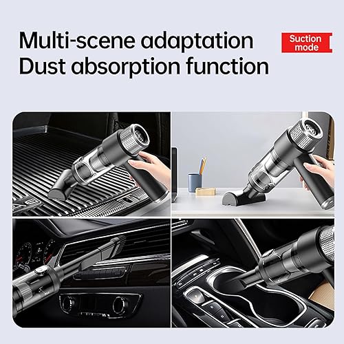 Miniatura 4 de Aspiradora de mano para automóvil, aspiradora 7 en 1 de alta potencia y plumero de aire, 16000 Pa 120 W, aspiradora de mano húmeda y seca para