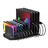 60W USB Charging Station, 10 Ports Multi Charging Station with Adjustable Dividers and Smart IC, Multiple Device Charger Station for Cell Phones, Tablets, and Other Electronics