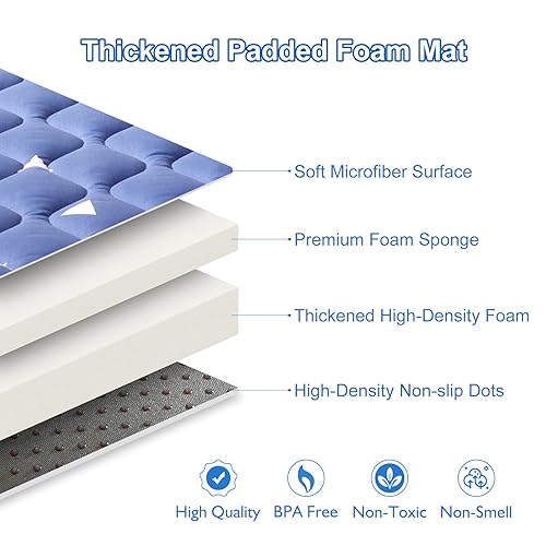 Miniatura 2 de Tapete de juego para bebé de 79 x 63 pulgadas, tapete grueso para gatear, tapetes de actividades extra grandes para bebé, tapete portátil