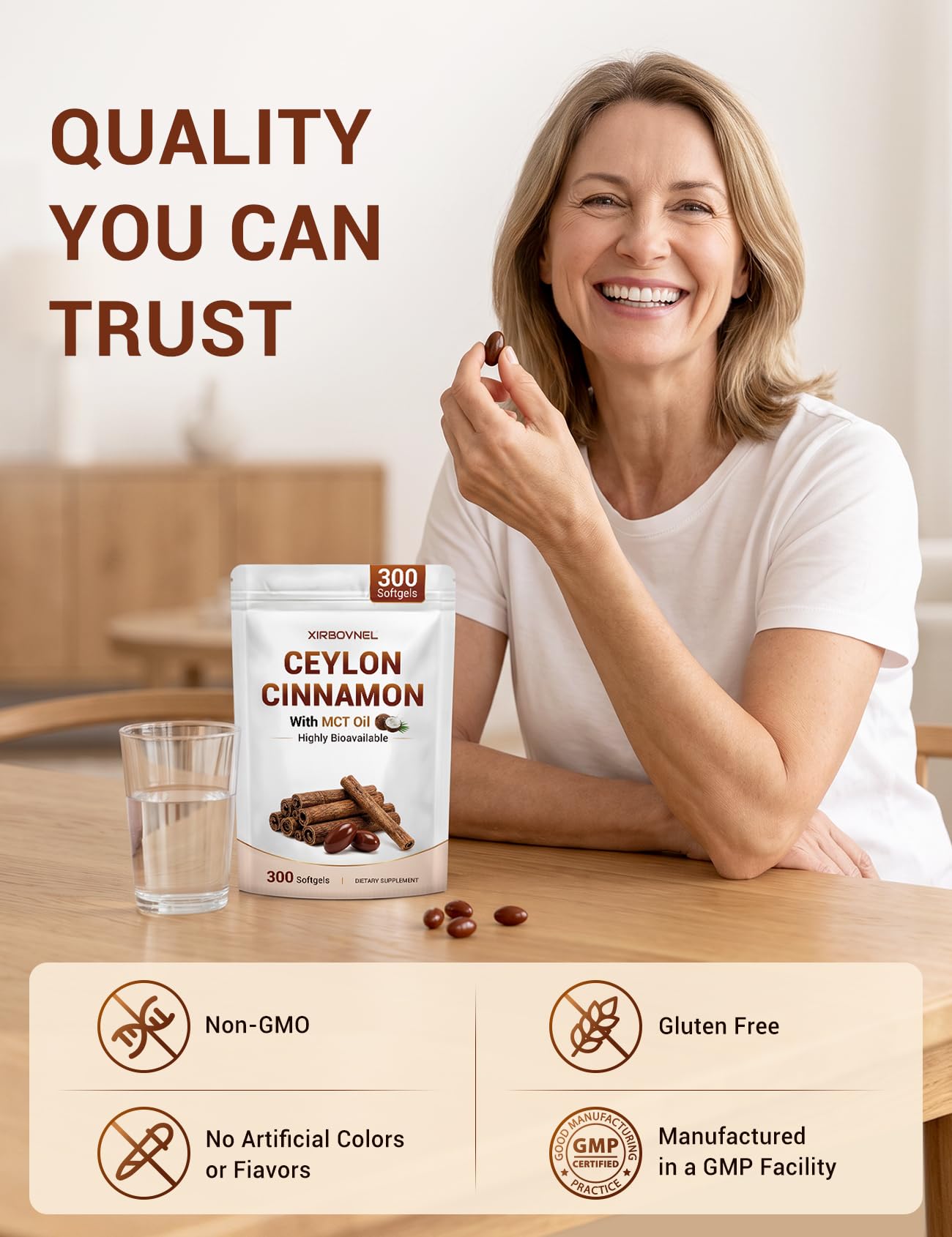 Ceylon Cinnamon Capsules with MCT Oil, 300 Softgels Cinnamon Supplements — Amazon image 7