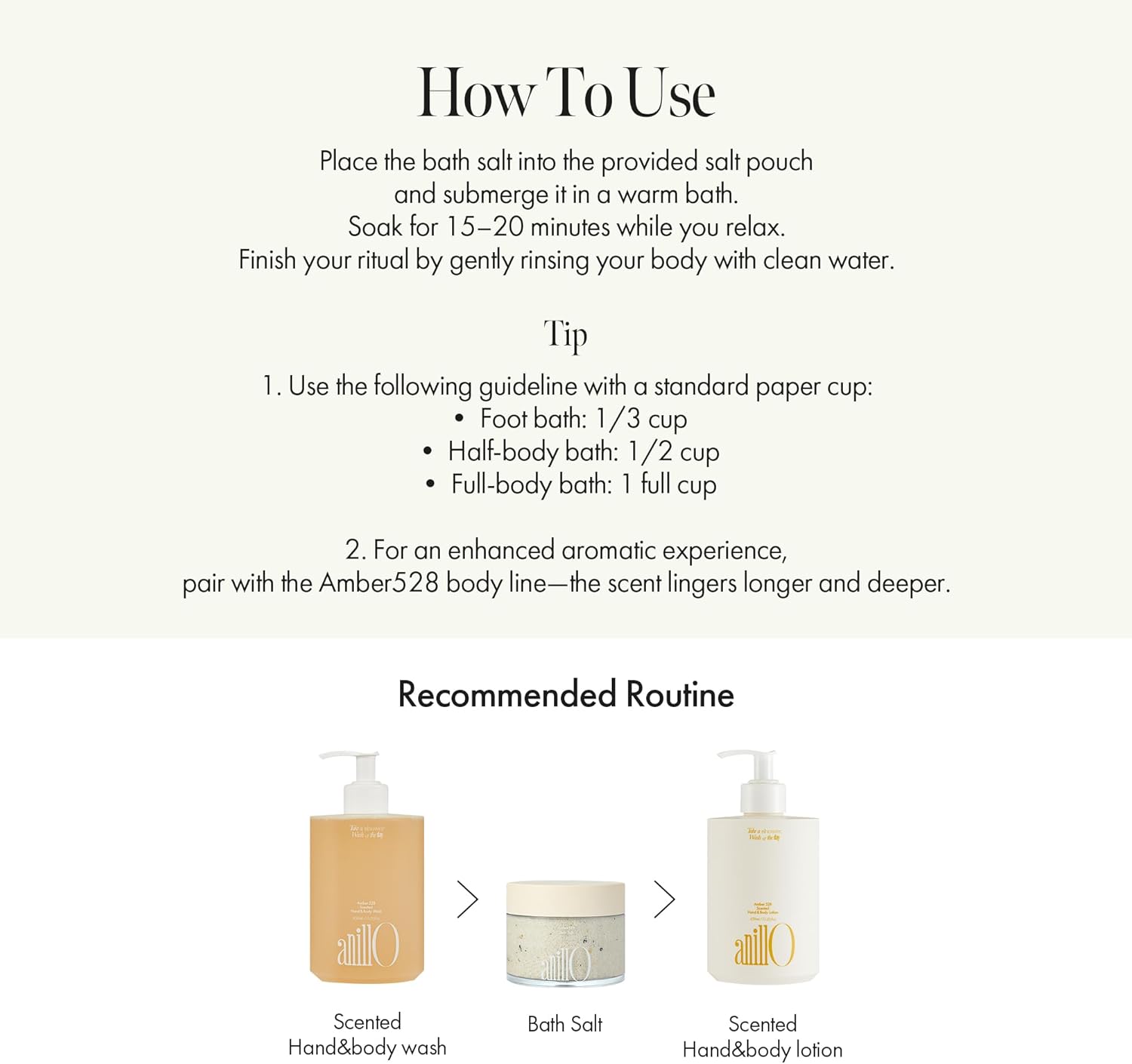 ANILLO Amber528 Bath Salt – Aromatherapy Soak with Amber Scent, Green Tea & Botanical Oils – Deep Moisturizing & Relaxing Korean Spa Salt – 7.05 oz - Image 6