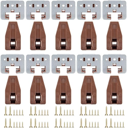 Vista 26 de LONTAN Paquete de 4 guías de plástico para cajones y guías de repuesto para cajones de montaje central, guías de cajones de plástico para aparador