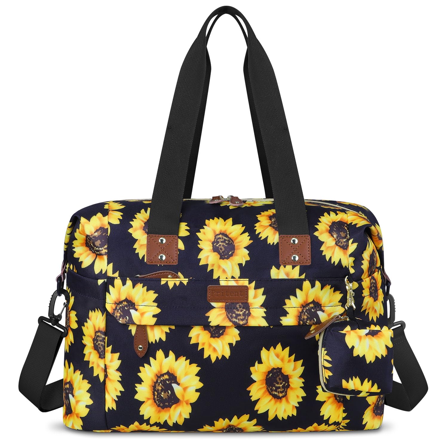 Diaper Bag Tote - Diaper Baby Bags with Pacifier Case, Shoulder Straps, Stroller Clips, Waterproof Large Mommy Maternity Travel Baby Bag for Mom and Dad, Sunflower, Medium - Image 2