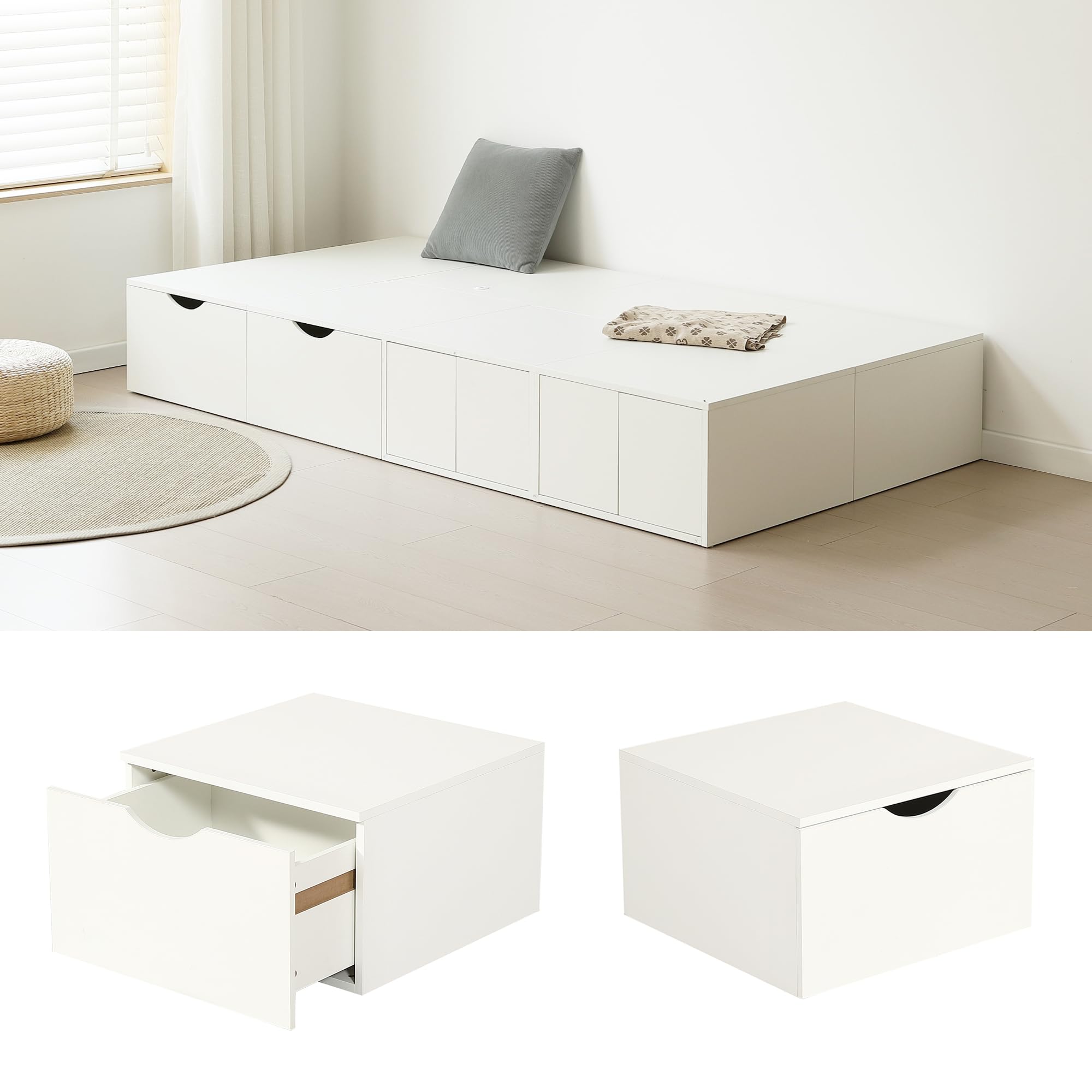 Amazon｜OSLEEP 収納ベッド ユニットベッド 木製 収納ボックス2個 