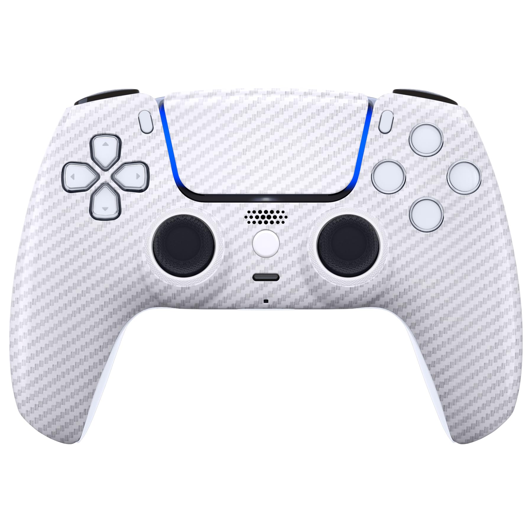 eXtremeRate Luna Rediseñado Carcasa Frontal con Panel Táctil Compatible con ps5 BDM-010 BDM-020 BDM-030 BDM-040 Carcasa Delantera Placa Frontal Funda Portectora(Fibra de Carbono Blanco) — view 6