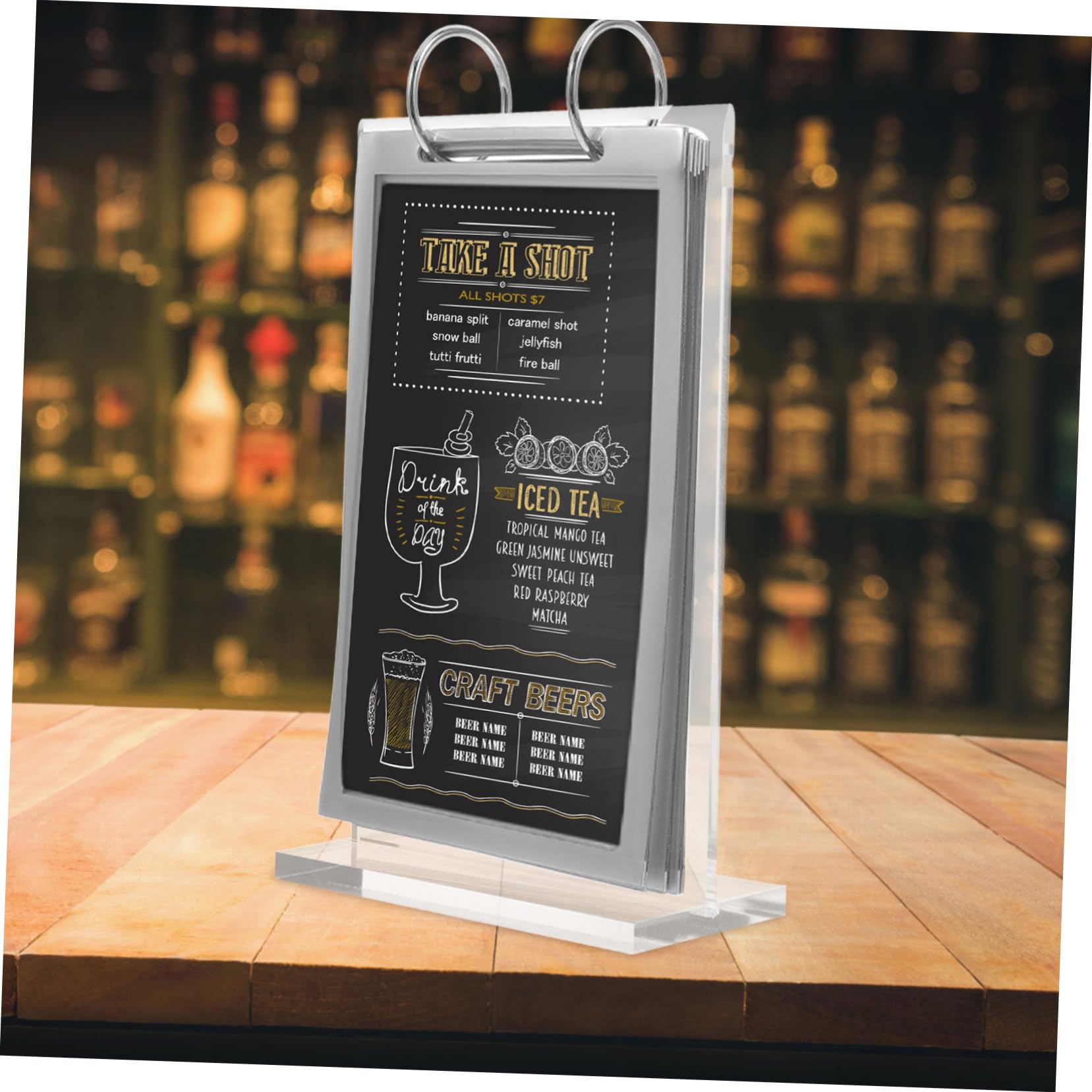 Expositor De Acrílico Transparente Expositor De Menús Abatible Para Restaurantes Portamenús Con Base Soporte Para Menús
