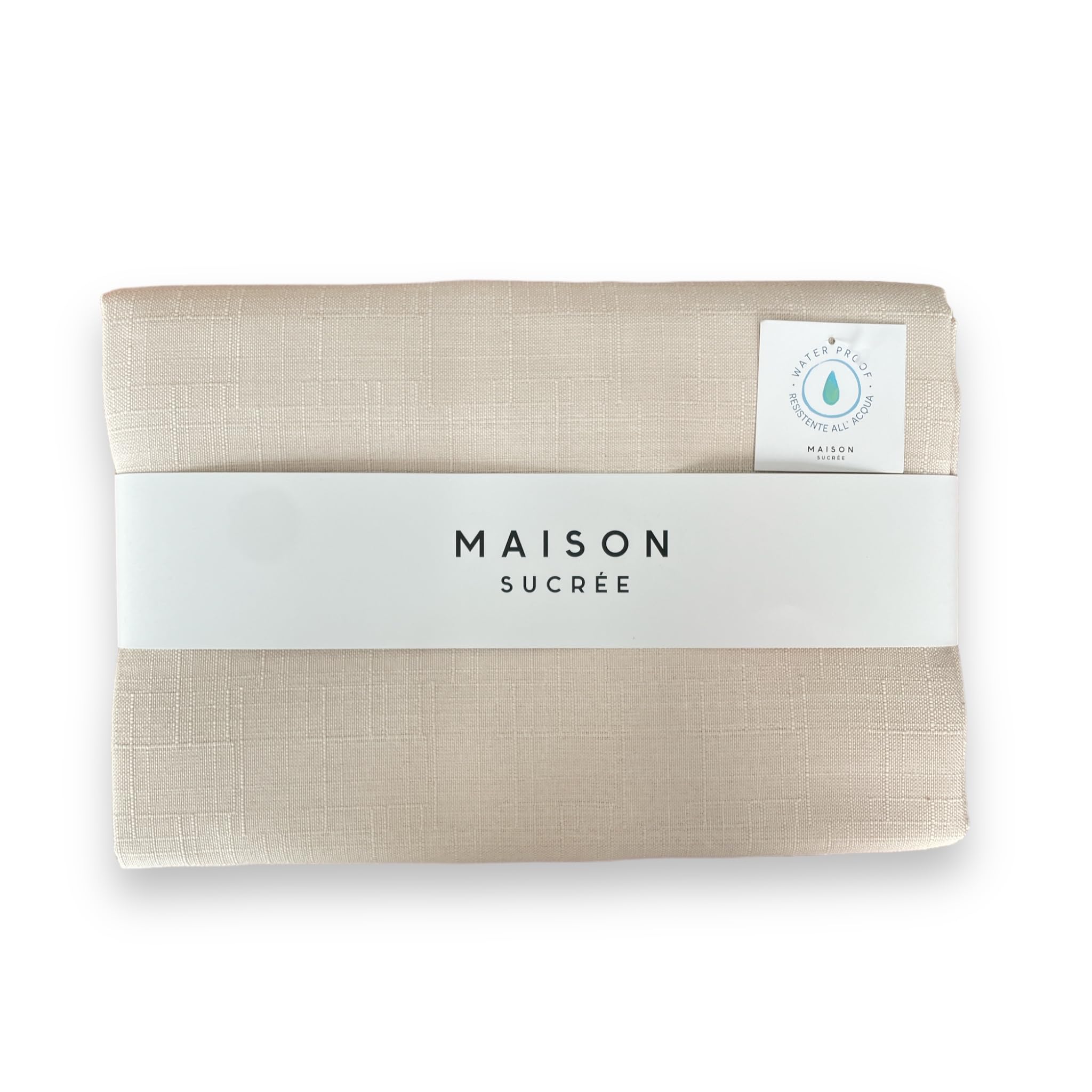 Nappe anti-taches imperméable de qualité supérieure Korin 155x225 cm élégance rectangulaire beige