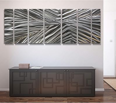 ジョン・アレン シルバー メタル ウォール アート モダン 大型 アート