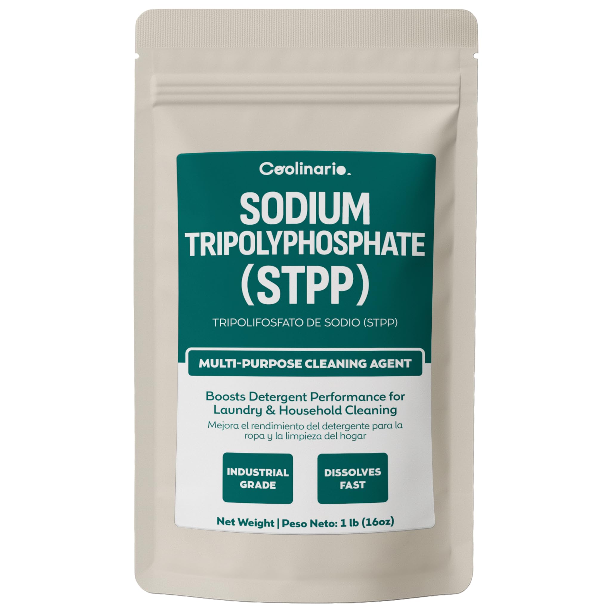 Coolinario Sodium Tripolyphosphate STPP Powder (1 LB) All-Purpose Cleaning